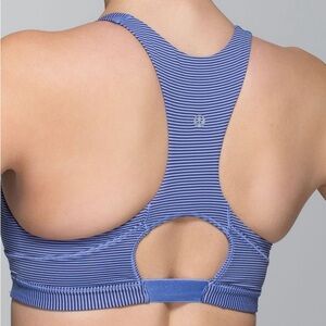 Lululemon Top Speed Bra Tonka Stripe Lullaby Cadet Blue Size 4
